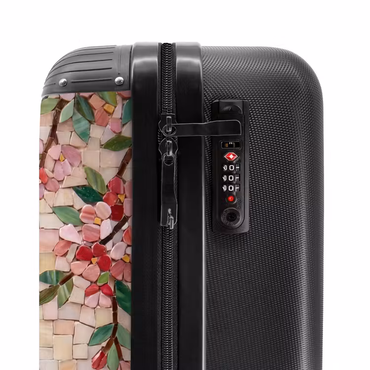 Koffer - Vogel – Springbrunnen – Mosaik – farbenfroh – Tiere - Vogel - fontein - mozaiek - kleurrijk - dieren NBS - Handbagage koffer - Volwassenen Unisex middel