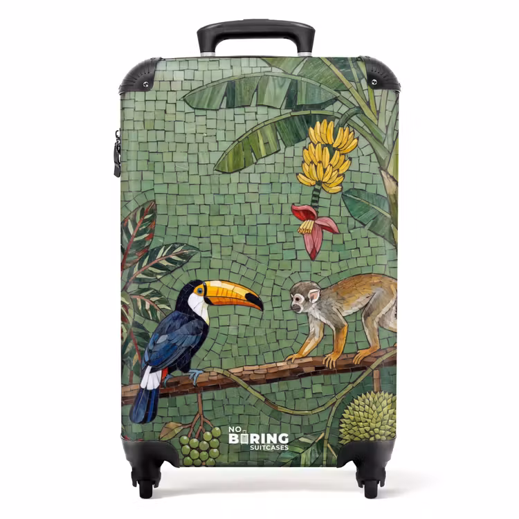 Koffer - Vogel – Tier – Dschungel – Mosaik – Natur - Vogel - Dier - Jungle - Mozaïek - Natuur NBS - Handbagage koffer - Volwassenen Unisex middel