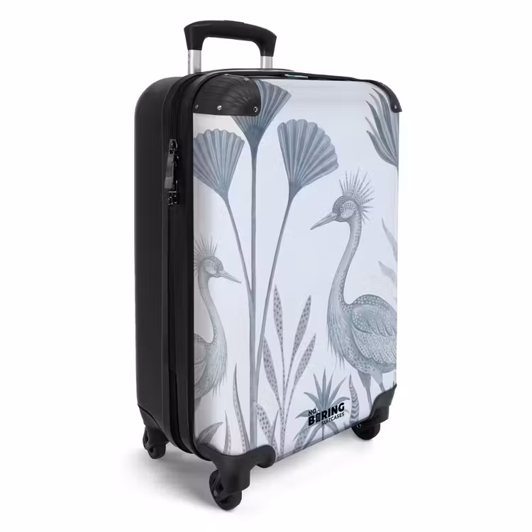 Koffer - Vogel – Tropisch – Illustration – Blaugrau – Natur - Vogel - Tropisch - Illustratie - Blauwgrijs - Natuur NBS - Handbagage koffer - Volwassenen Unisex middel
