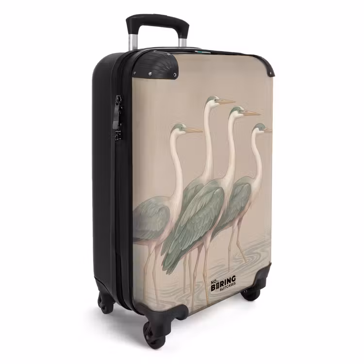 Koffer - Vogel – Wasser – Natur – Vintage - Vogel - Water - Natuur - Vintage NBS - Handbagage koffer - Volwassenen Unisex middel