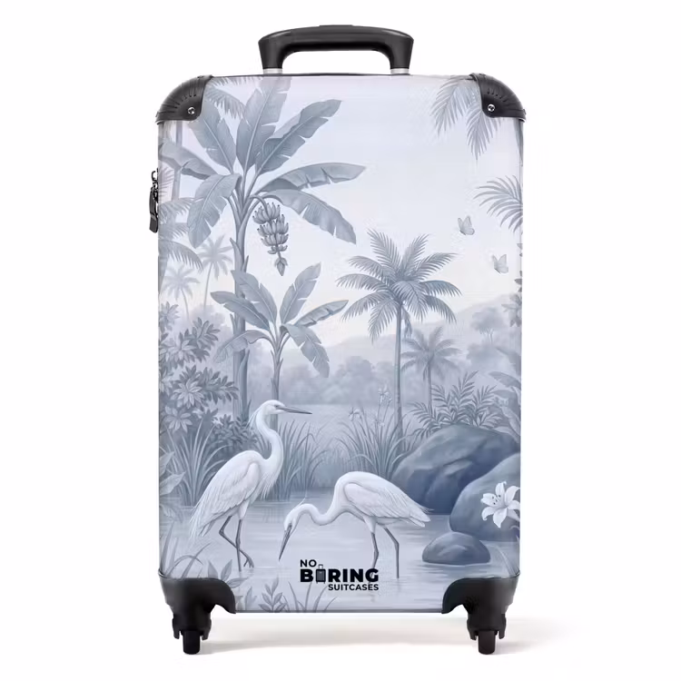 Koffer - Vogel – Wasser – Tropisch – Natur – Blau - Vogel - Water - Tropisch - Natuur - Blauw NBS - Handbagage koffer - Volwassenen Unisex middel