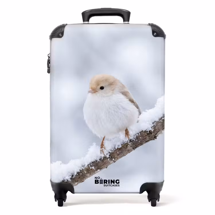 Koffer - Vögelchen – Schnee – Ast – Winter – Sanft - Vogeltje - Sneeuw - Tak - Winter - Zacht NBS - Handbagage koffer - Volwassenen Unisex middel