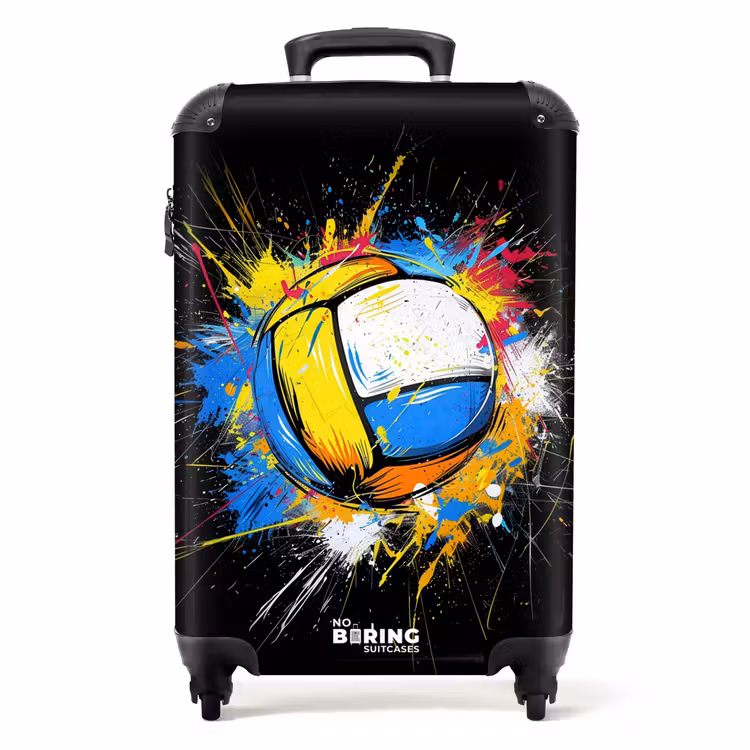 Volleybal met graffiti NBS - Handbagage koffer - Unisex middel -productfoto_recht