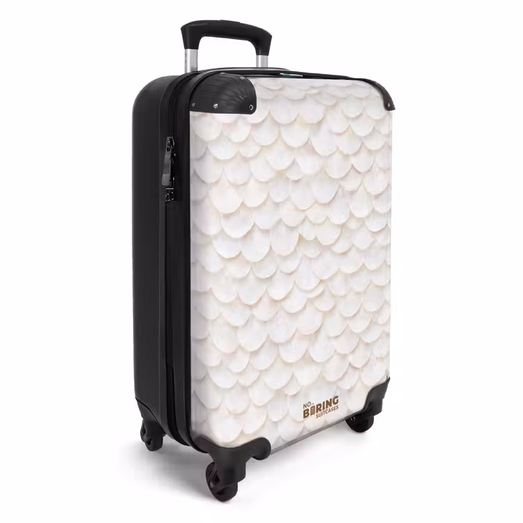 Schubben - Wit - Elegant NBS - Handbagage koffer - Volwassenen Unisex middel -productfoto_3d