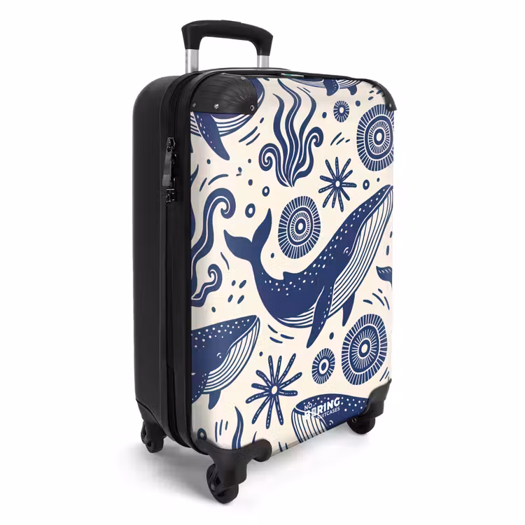 Koffer - Wal – Unterwasser – Tiere – Abstrakt – Blau - Walvis - Onderwater - Dieren - Abstract - Blauw NBS - Handbagage koffer - Volwassenen Unisex middel
