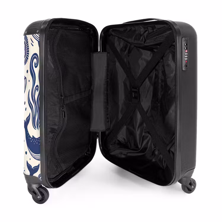 Koffer - Wal – Unterwasser – Tiere – Abstrakt – Blau - Walvis - Onderwater - Dieren - Abstract - Blauw NBS - Handbagage koffer - Volwassenen Unisex middel