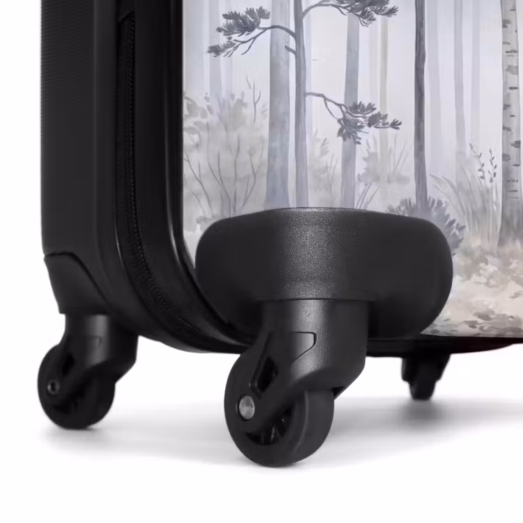 Koffer - Wald – Bäume – Nebel – Natur – Illustration – Grau - Bos - Bomen - Mist - Natuur - Illustratie - Grijs NBS - Handbagage koffer - Volwassenen Unisex middel