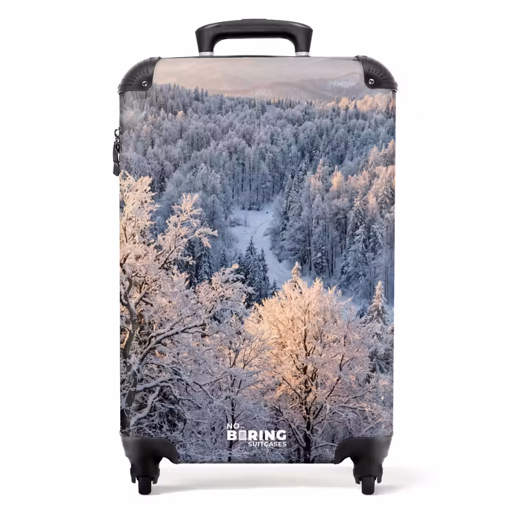 Koffer - Wald – Berge – Gold – Winter – Wärme - Bos - Bergen - Goud - Winter - Warm NBS - Handbagage koffer - Volwassenen Unisex middel