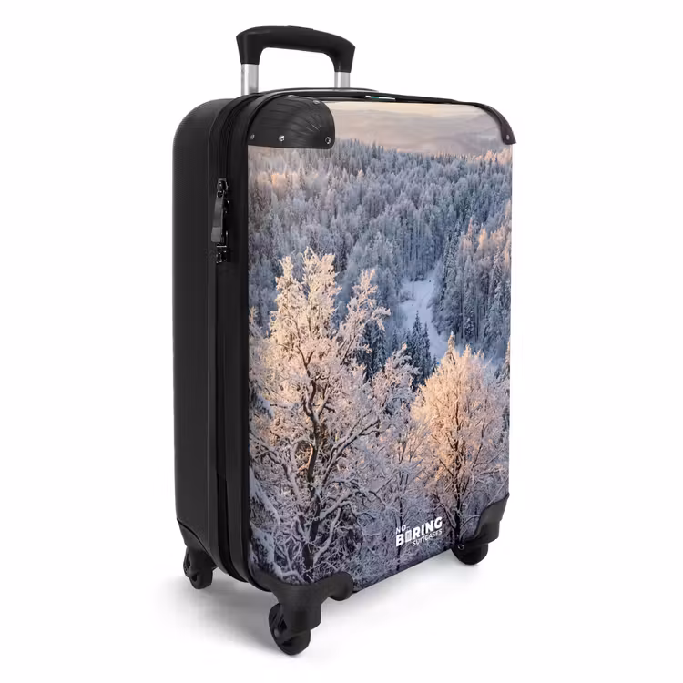 Koffer - Wald – Berge – Gold – Winter – Wärme - Bos - Bergen - Goud - Winter - Warm NBS - Handbagage koffer - Volwassenen Unisex middel