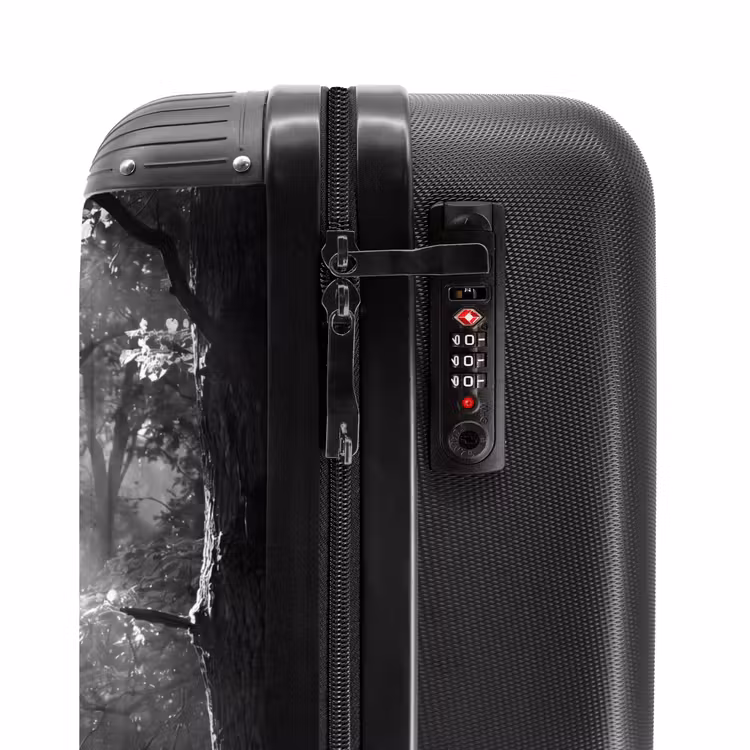 Koffer - Wald – Lichtstrahlen – Natur – Schwarz-Weiß - Bos - Lichtstralen - Natuur - Zwart-wit NBS - Handbagage koffer - Volwassenen Unisex middel