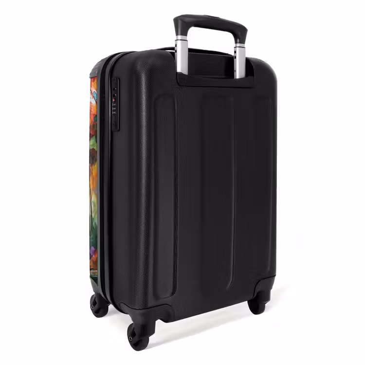 Bos - Natuur - Olieverf - Regenboog NBS - Handbagage koffer - Unisex middel -achterkant