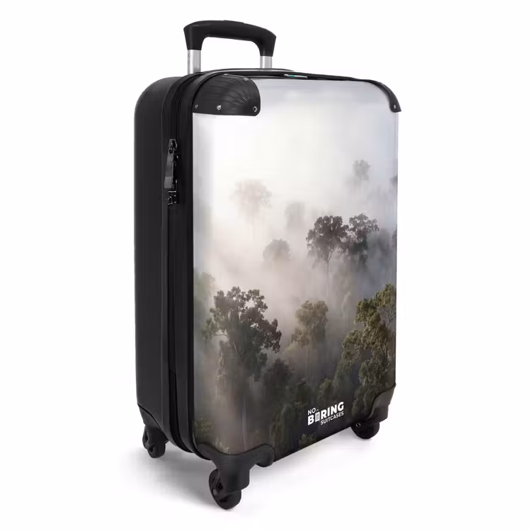 Koffer - Wald – Nebel – Natur – Grün - Bos - Mist - Natuur - Groen NBS - Handbagage koffer - Volwassenen Unisex middel
