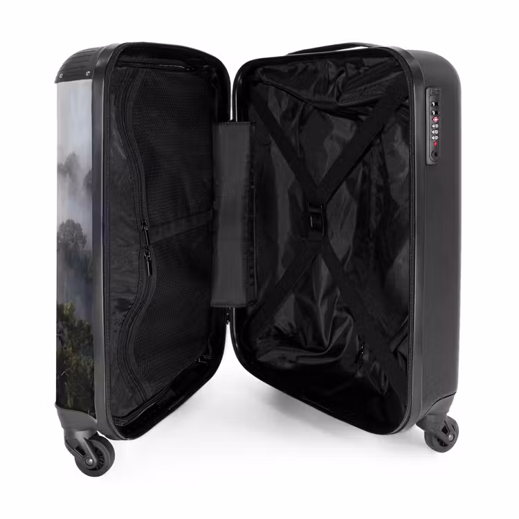 Koffer - Wald – Nebel – Natur – Grün - Bos - Mist - Natuur - Groen NBS - Handbagage koffer - Volwassenen Unisex middel