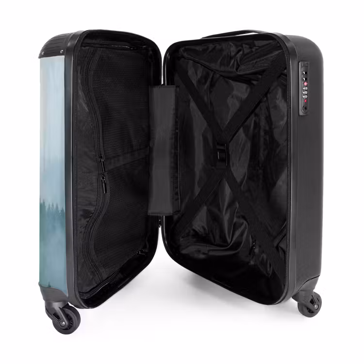 Koffer - Wald – Nebel – Vögel – Natur – Grün - Bos - Mist - Vogels - Natuur - Groen NBS - Handbagage koffer - Volwassenen Unisex middel