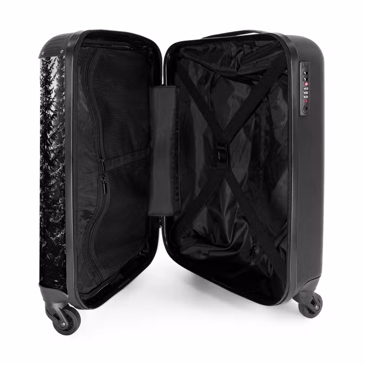 Koffer - Wald – Nebel – Winter – Monochrom – Natur - Bos - Mist - Winter - Monochroom - Natuur NBS - Handbagage koffer - Volwassenen Unisex middel