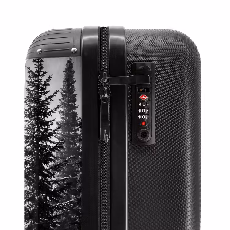 Koffer - Wald – Nebel – Winter – Monochrom – Natur - Bos - Mist - Winter - Monochroom - Natuur NBS - Handbagage koffer - Volwassenen Unisex middel