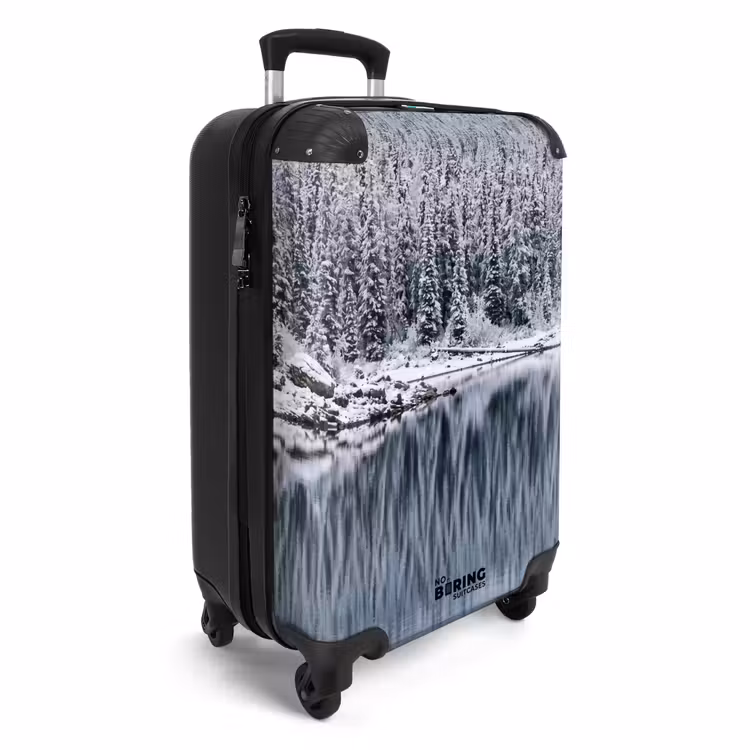 Koffer - Wald – Reflexion – See – Winter – Gelassenheit - Bos - Reflectie - Meer - Winter - Serene NBS - Handbagage koffer - Volwassenen Unisex middel