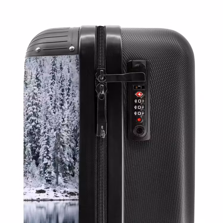 Koffer - Wald – Reflexion – See – Winter – Gelassenheit - Bos - Reflectie - Meer - Winter - Serene NBS - Handbagage koffer - Volwassenen Unisex middel