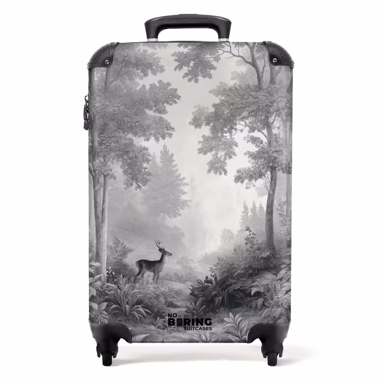 Bos - Hert - Zwart - Wit NBS - Handbagage koffer - Volwassenen Unisex middel -productfoto_recht