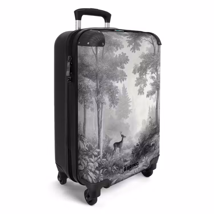 Bos - Hert - Zwart - Wit NBS - Handbagage koffer - Volwassenen Unisex middel -productfoto_3d