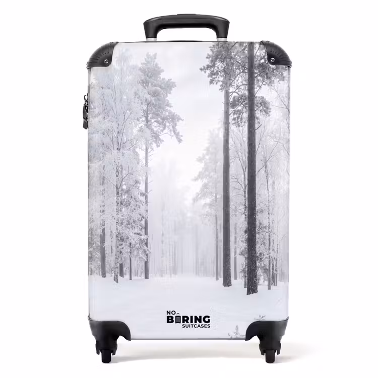 Koffer - Wald – Schnee – Weg – Winter – Stille - Bos - Sneeuw - Pad - Winter - Stilte NBS - Handbagage koffer - Volwassenen Unisex middel