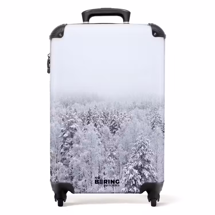 Koffer - Wald – Schnee – Winter – Natur – Weiß - Bos - Sneeuw - Winter - Natuur - Wit NBS - Handbagage koffer - Volwassenen Unisex middel