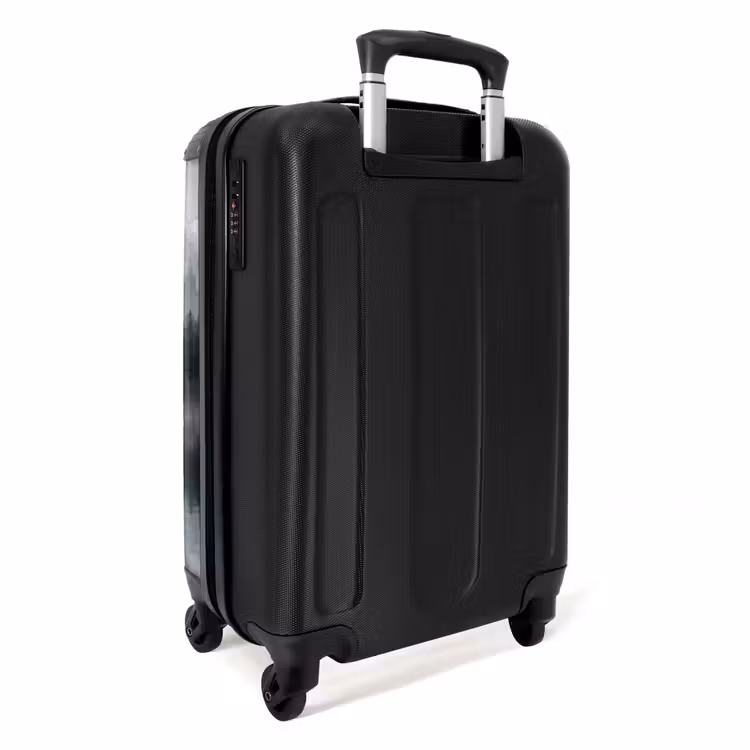 Koffer - Wald – See – Nebel – Natur – Grau - Bos - Meer - Mist - Natuur - Grijs NBS - Handbagage koffer - Volwassenen Unisex middel