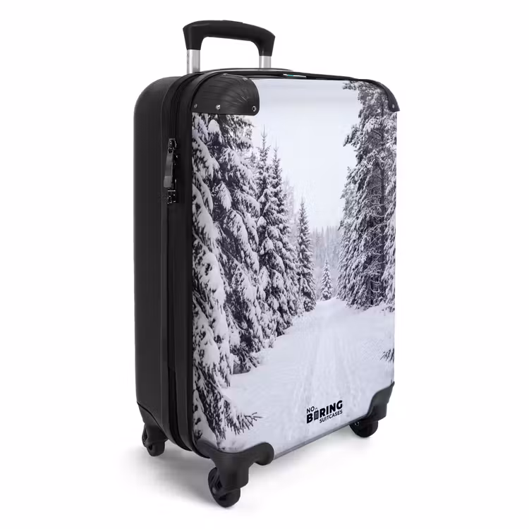 Koffer - Wald – Winter – Schnee – Weg – Natur - Bos - Winter - Sneeuw - Pad - Natuur NBS - Handbagage koffer - Volwassenen Unisex middel