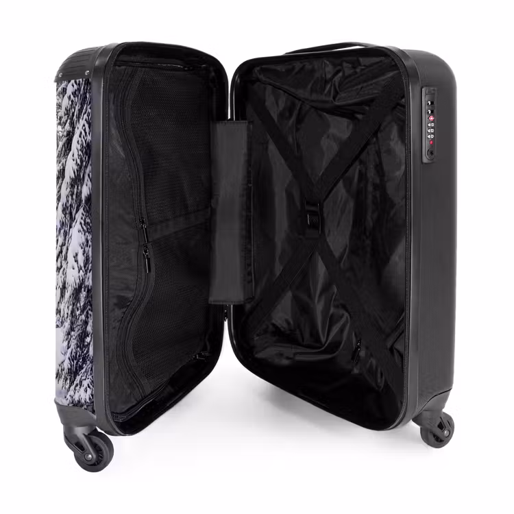 Koffer - Wald – Winter – Schnee – Weg – Natur - Bos - Winter - Sneeuw - Pad - Natuur NBS - Handbagage koffer - Volwassenen Unisex middel