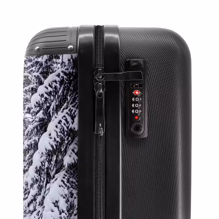 Koffer - Wald – Winter – Schnee – Weg – Natur - Bos - Winter - Sneeuw - Pad - Natuur NBS - Handbagage koffer - Volwassenen Unisex middel