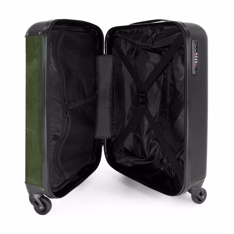 Lederen look bos groen NBS - Handbagage koffer - Volwassenen Unisex middel -binnenkant