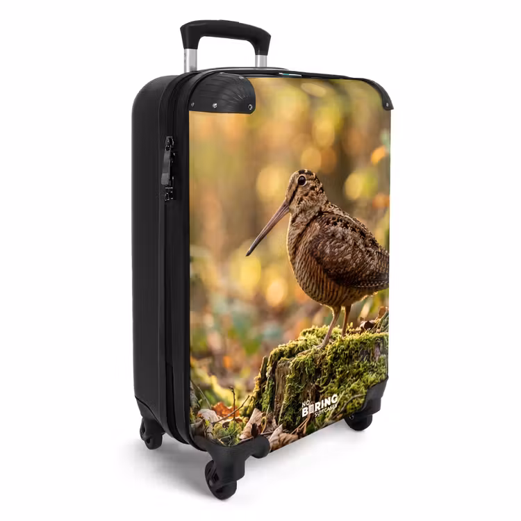 Koffer - Waldschnepfe – Wald – Blätter – Herbst – getarnt - Houtsnip - Bos - Bladeren - Herfst - Gecamoufleerd NBS - Handbagage koffer - Volwassenen Unisex middel