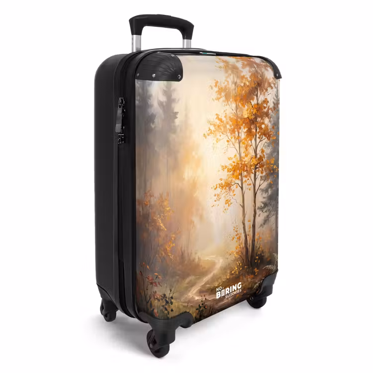 Koffer - Waldweg – Herbstblätter – Natur – Malerisch – Orange - Bospad - Herfstbladeren - Natuur - Schilderachtig - Oranje NBS - Handbagage koffer - Volwassenen Unisex middel