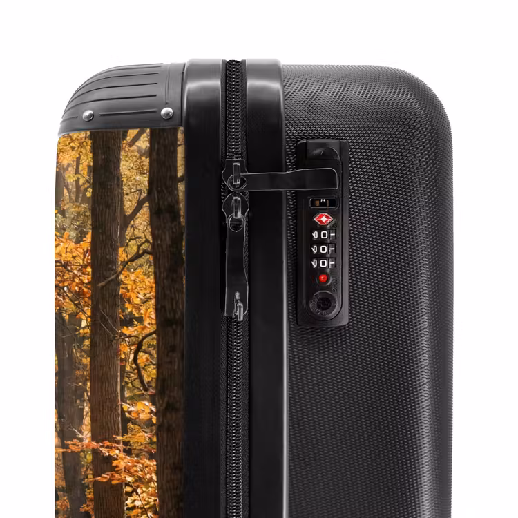 Koffer - Waldweg – Herbstwald – Blätter – Orange – Nostalgisch - Bospad - Herfstbos - Bladeren - Oranje - Nostalgisch NBS - Handbagage koffer - Volwassenen Unisex middel