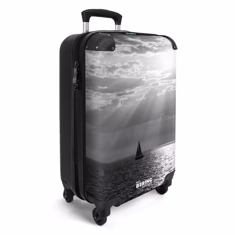 Koffer - Wasser – Boot – Luft – Natur – Schwarz-Weiß - Water - Boot - Lucht - Natuur - Zwart-wit NBS - Handbagage koffer - Volwassenen Unisex middel