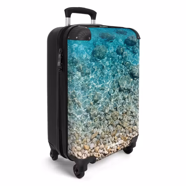 Koffer - Wasser – Kieselsteine – Natur – Lebendig – Türkis - Water - Kiezels - Natuur - Levendig - Turkoois NBS - Handbagage koffer - Volwassenen Unisex middel