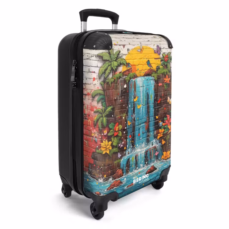 Waterval in graffiti stijl NBS - Handbagage koffer - Unisex middel -productfoto_3d