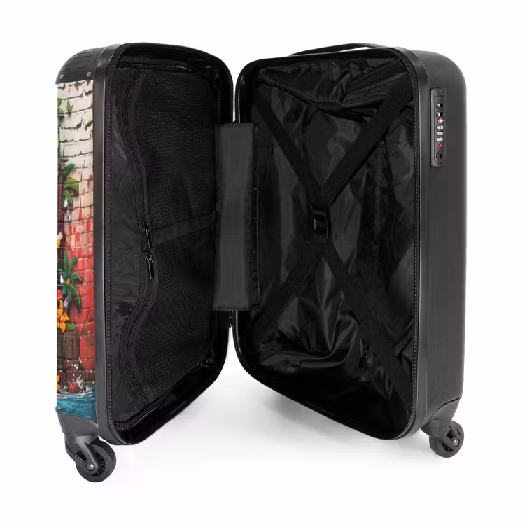Waterval in graffiti stijl NBS - Handbagage koffer - Unisex middel -binnenkant