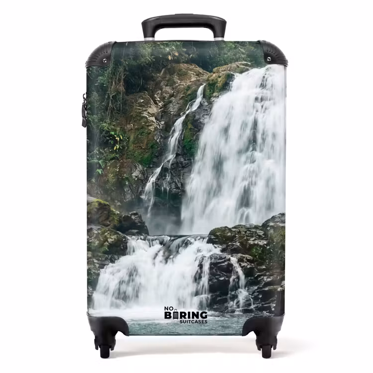 Koffer - Wasserfall – Wald – Natur – Grün - Waterval - Bos - Natuur - Groen NBS - Handbagage koffer - Volwassenen Unisex middel