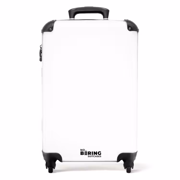 Witte print NBS - Handbagage koffer - Volwassenen Unisex middel -productfoto_recht