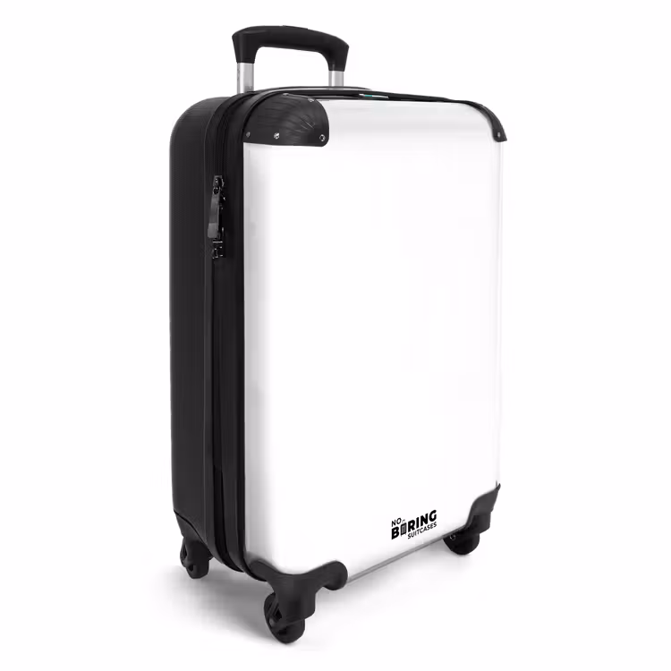 Witte print NBS - Handbagage koffer - Volwassenen Unisex middel -productfoto_3d