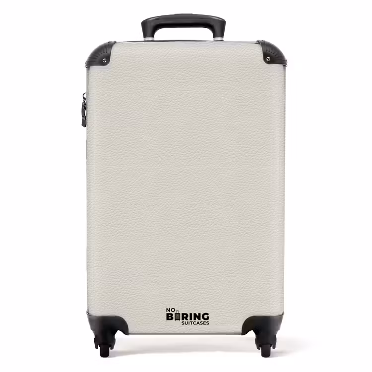 Wit leer patroon NBS - Handbagage koffer - Kinderen Unisex middel -productfoto_recht