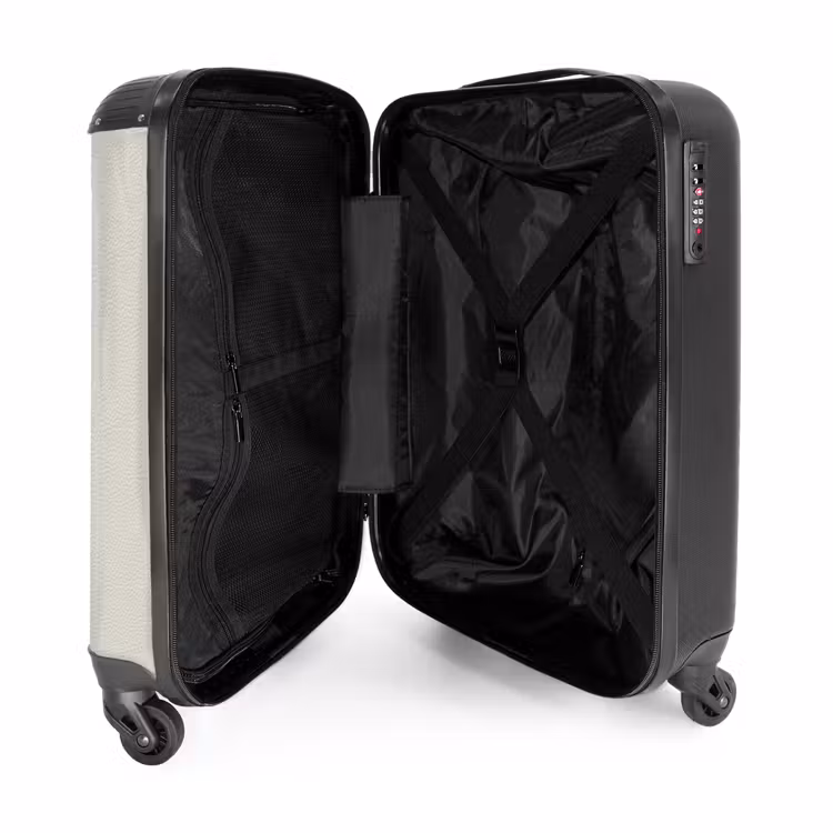 Wit leer patroon NBS - Handbagage koffer - Kinderen Unisex middel -binnenkant