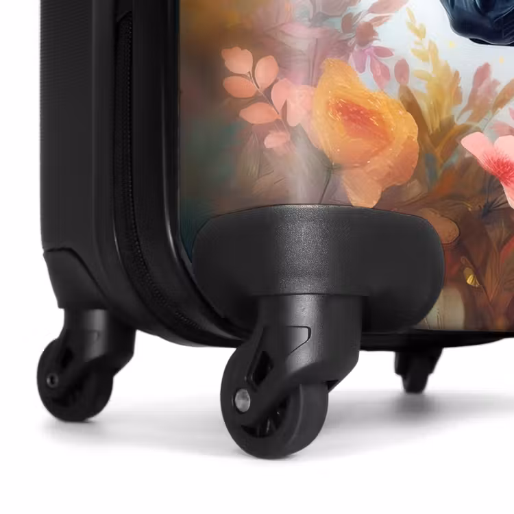 Wit paard omringd door bloemen Koffer - NBS - Handbagage middel -wiel