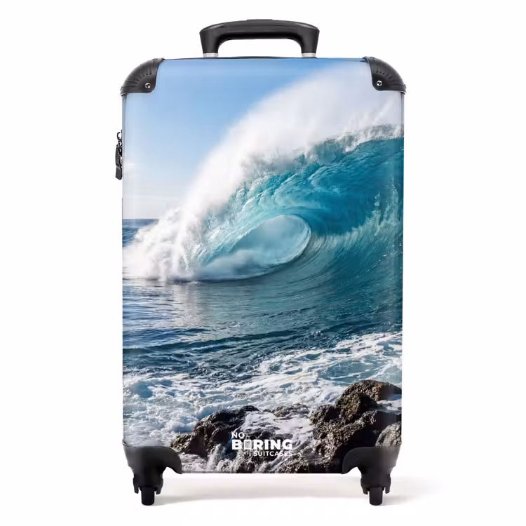 Koffer - Welle – Ozean – Brechende Welle – Wasser – Blau - Golf - Oceaan - Brekend - Water - Blauw NBS - Handbagage koffer - Volwassenen Unisex middel