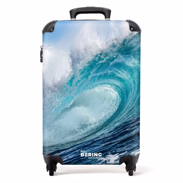 Koffer - Welle – Ozean – Wasser – Dynamisch – Blau - Golf - Oceaan - Water - Dynamisch - Blauw NBS - Handbagage koffer - Volwassenen Unisex middel