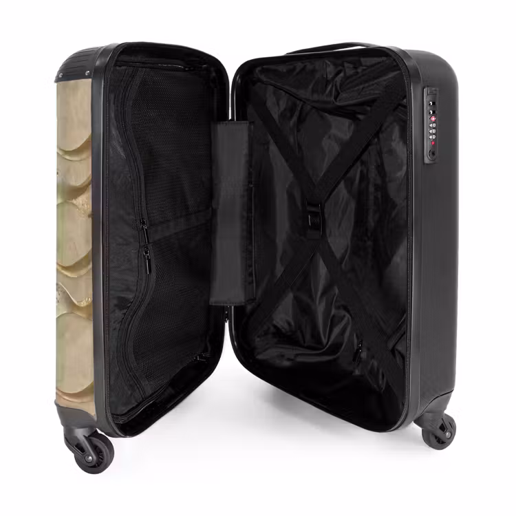 Golven - Patroon - Goud NBS - Handbagage koffer - Volwassenen Unisex middel -binnenkant