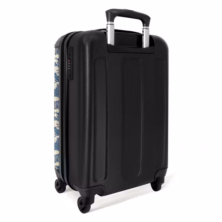 Golven - Ritmisch - Blauw NBS - Handbagage koffer - Volwassenen Unisex middel -achterkant