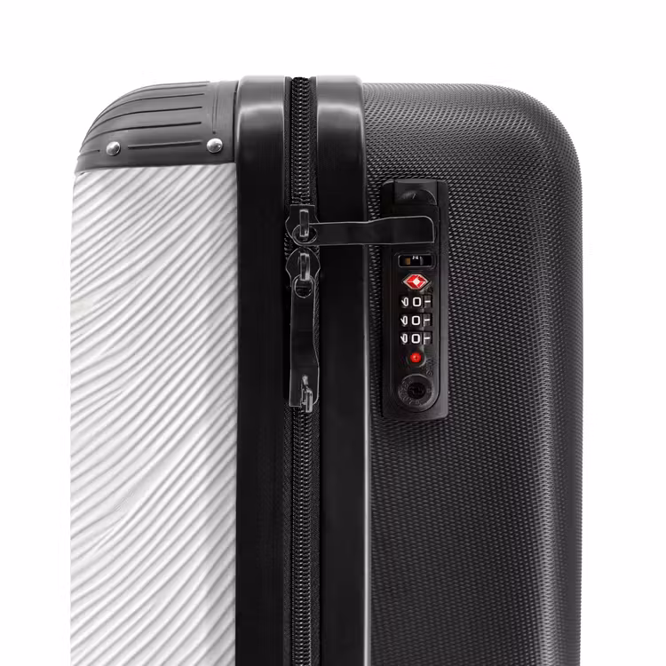 Golven - Ribbels - Wit NBS - Handbagage koffer - Volwassenen Unisex middel -slot