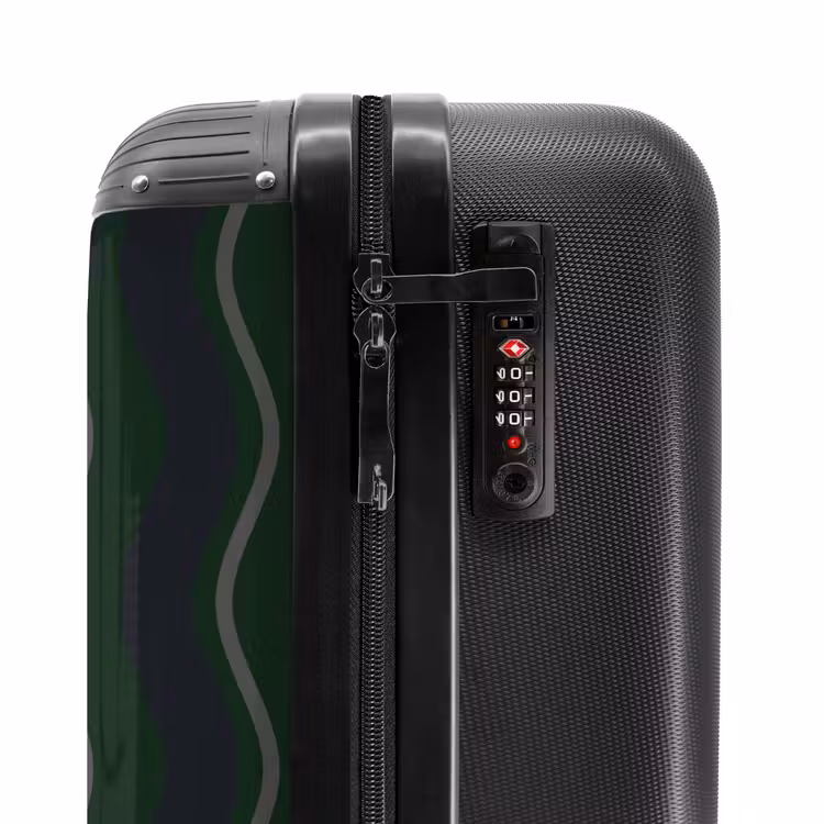 Golvende strepen in groen met grijs NBS - Handbagage koffer - Unisex middel -slot